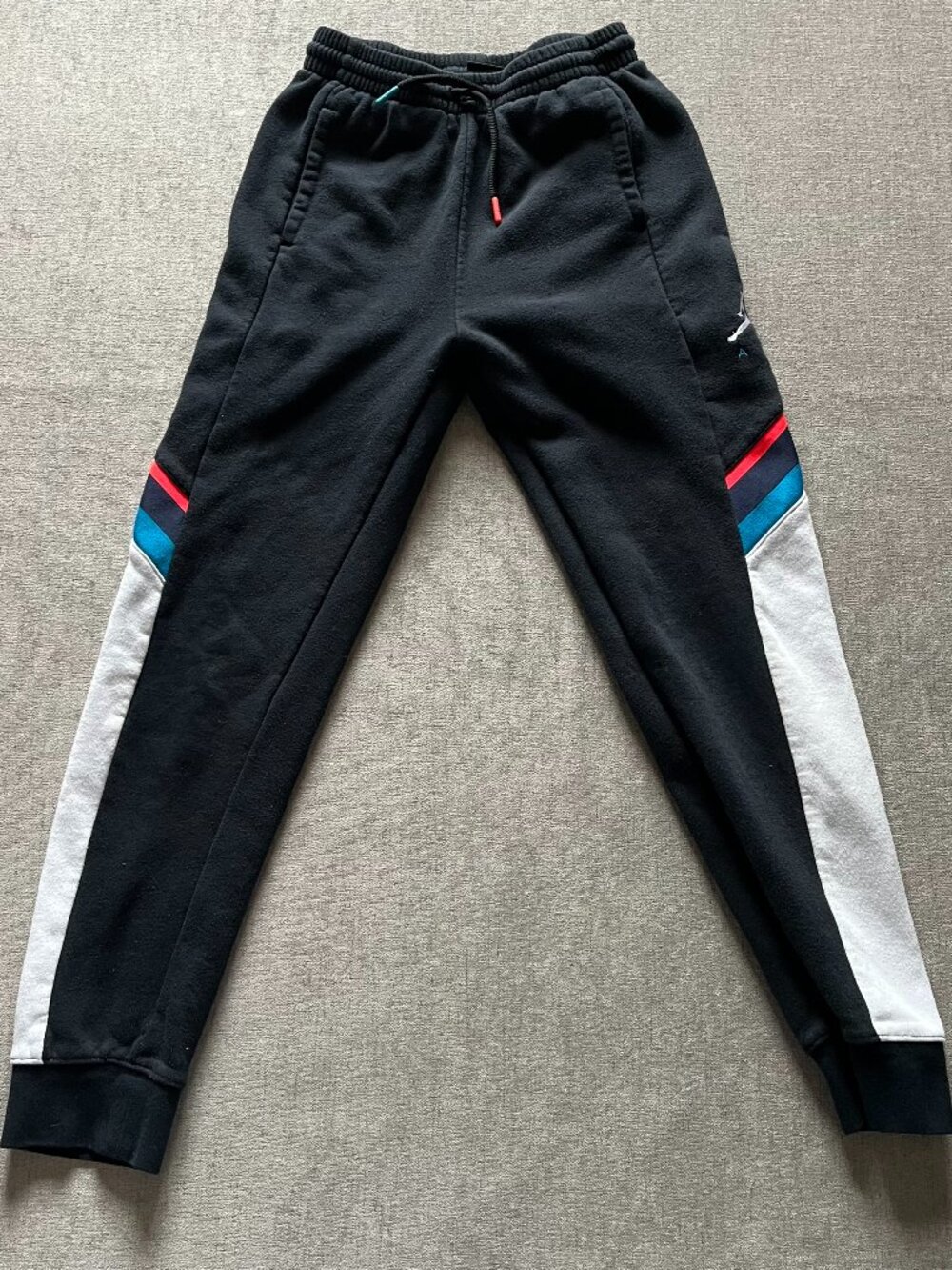 Nike Air Jordan Sweatpants Youth Large 12-13 Black Logo Drawstring Active
